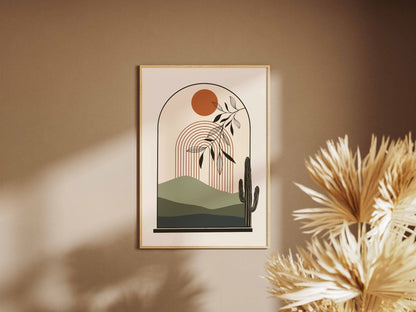 Cream Arch Botanical Desert Poster