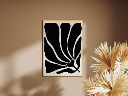 Black White Minimal Petal Poster