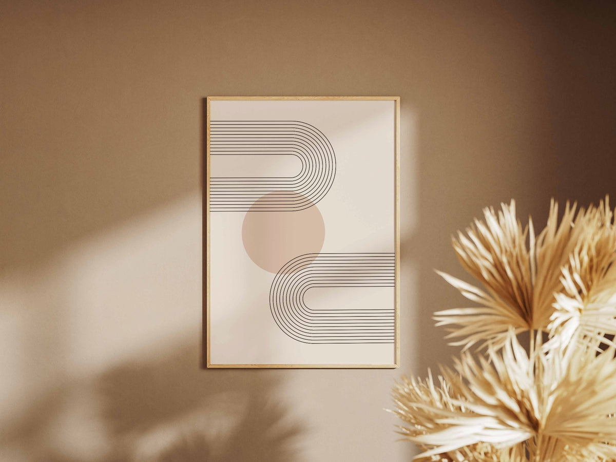 Peach S-Curve Stripe Poster