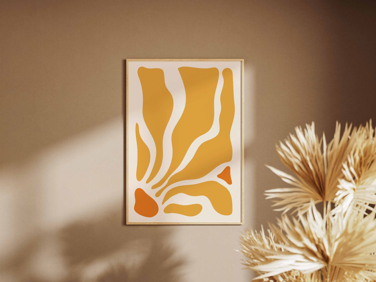 Mustard Flowing Petal Abstract Poster