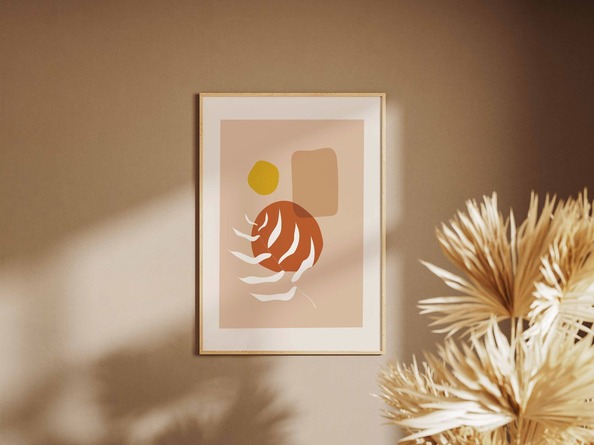 Peach Ochre Organic Botanical Abstract Poster