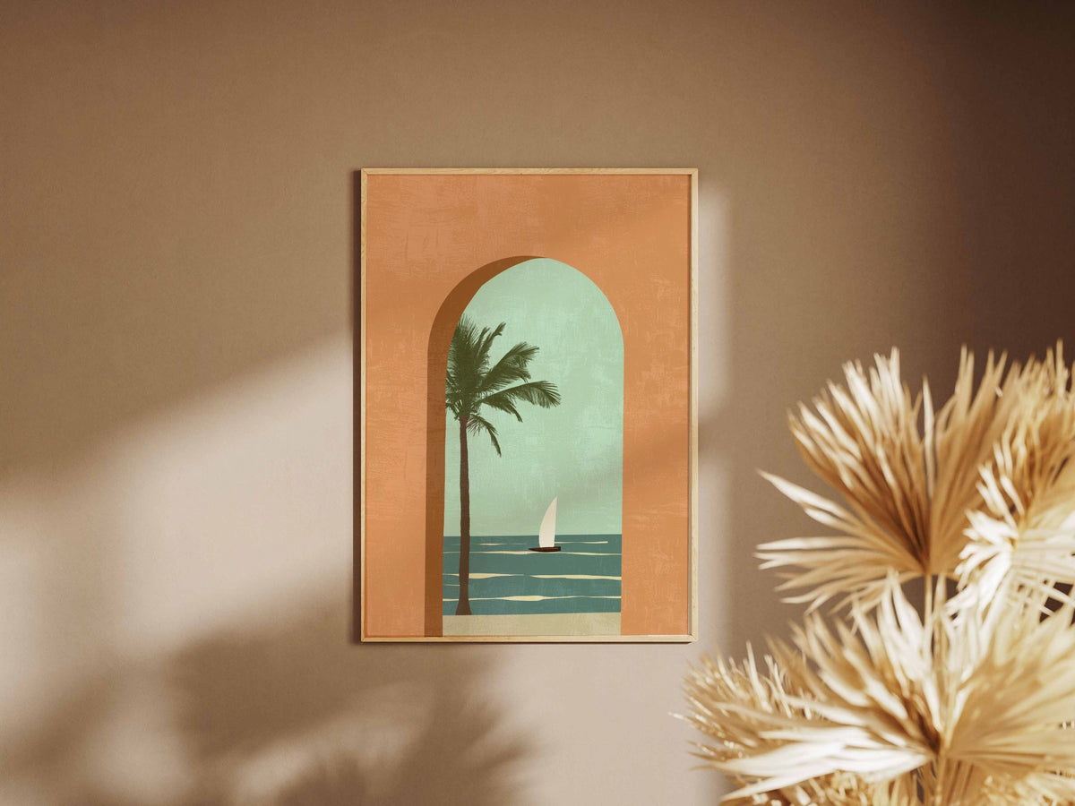 Terracotta Palm Arch Poster