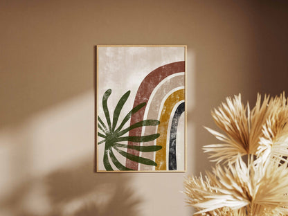 Green Rust Rainbow Botanical Abstract Poster