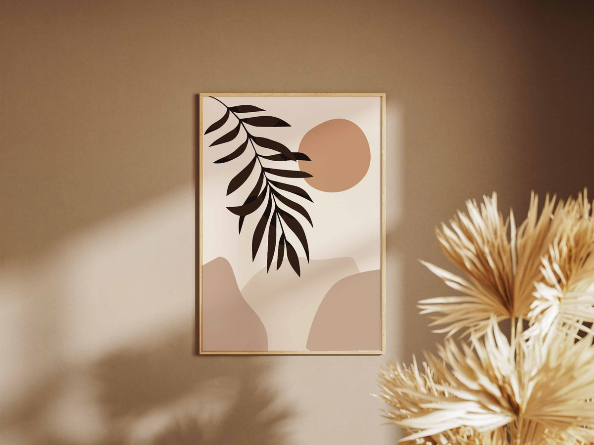 Beige Palm Shadow Abstract Poster