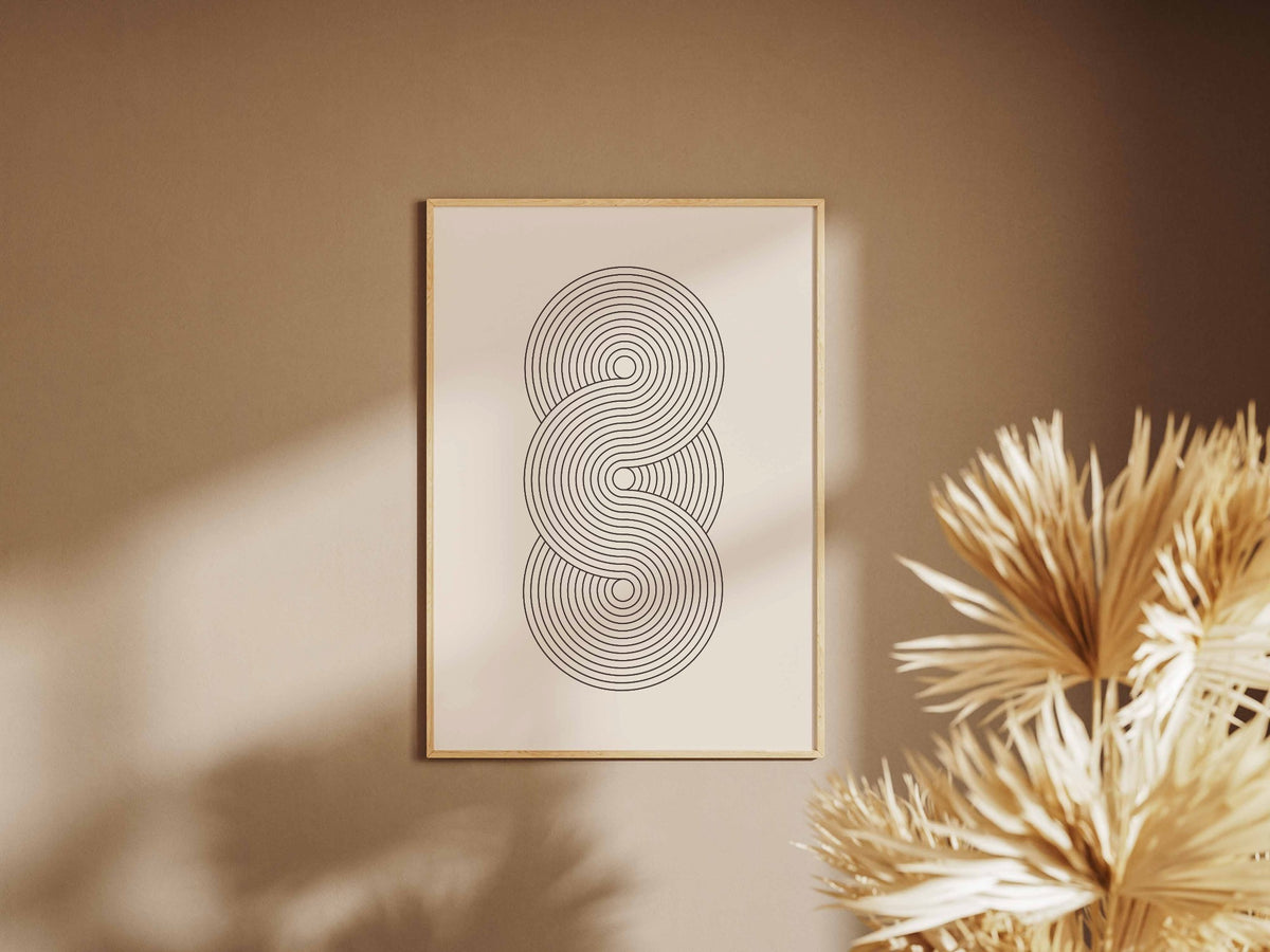 Grey Vertical Knot Abstract Poster