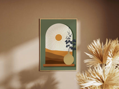 Olive Arch Botanical Landscape Poster