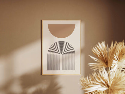 Taupe Bowl Rainbow Arch Poster