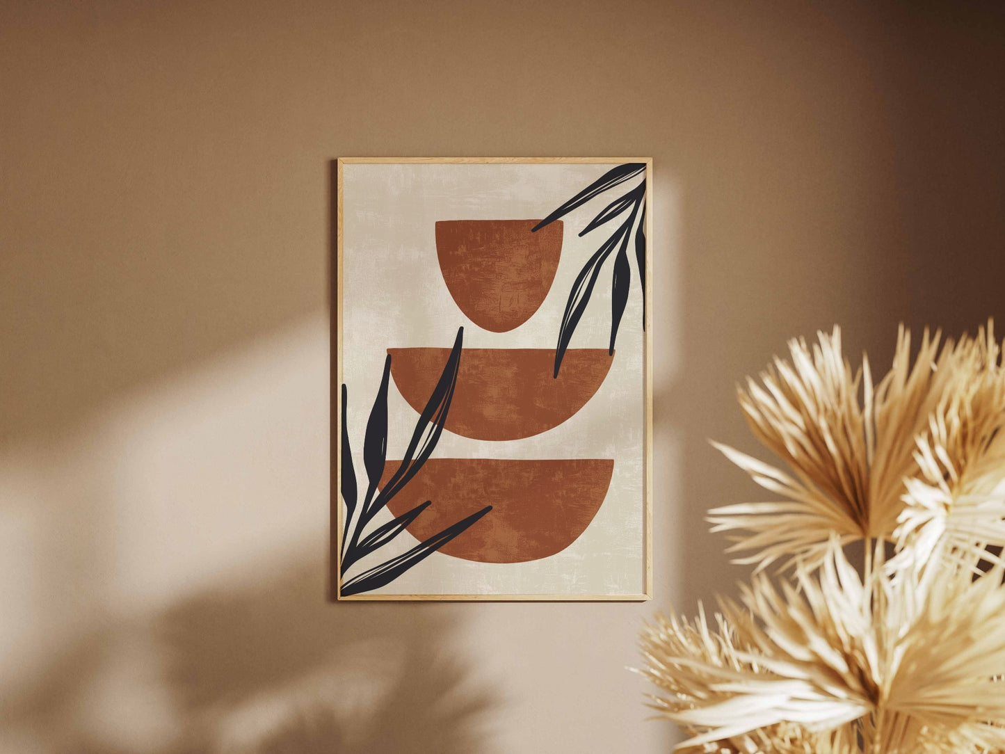 Rust Black Botanical Vessel Abstract Poster