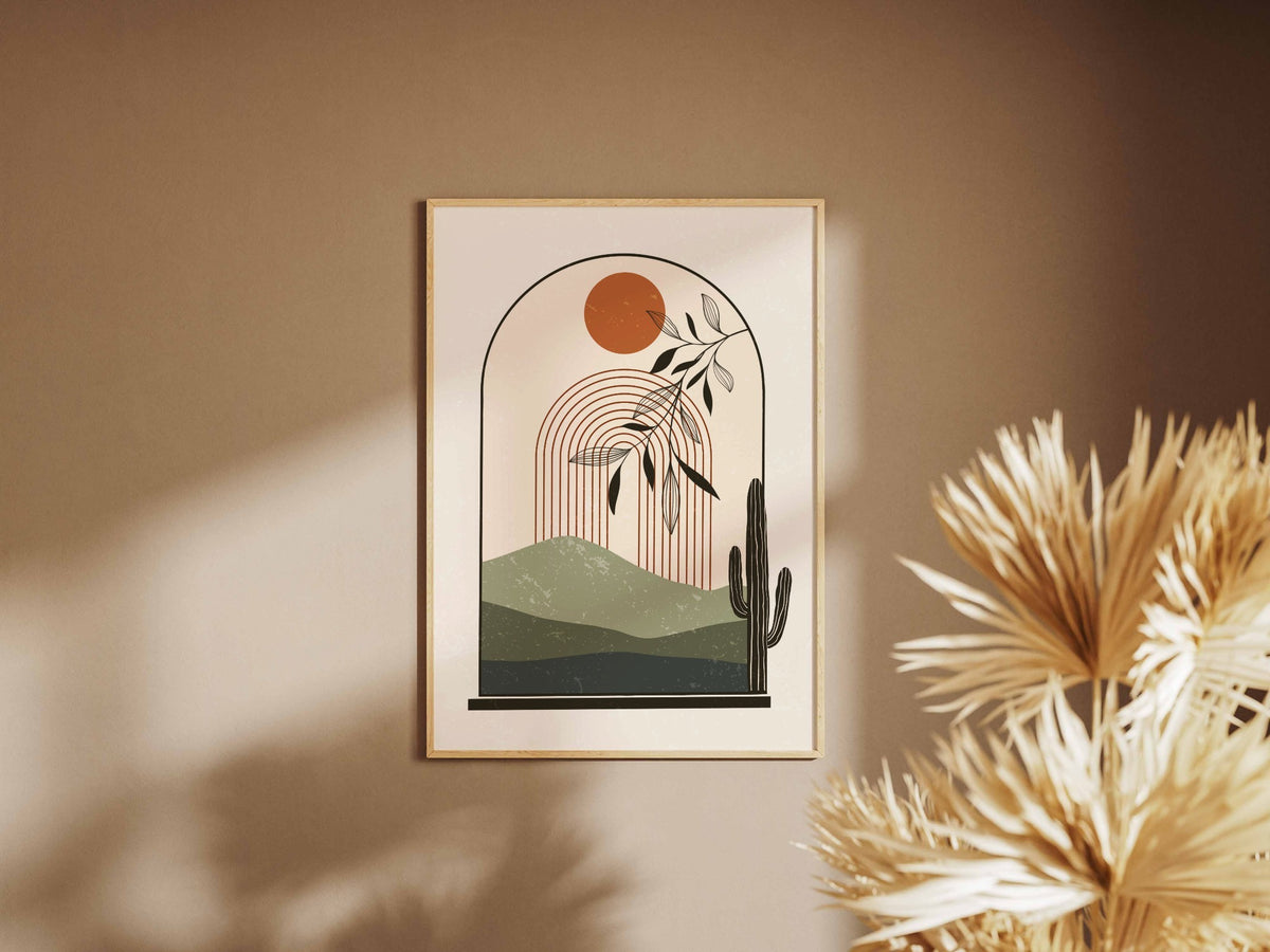 Cream Arch Botanical Cactus Poster
