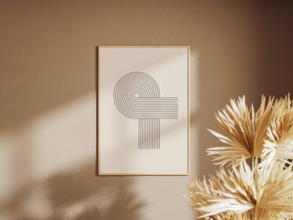 Grey Spiral Corner Line Poster