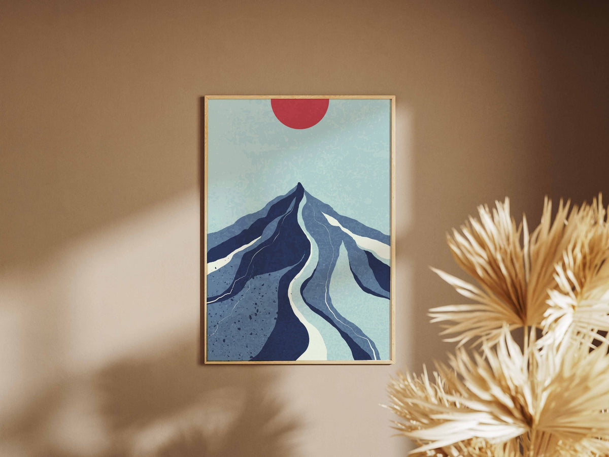 Blue Mountain River Abstract Poster
