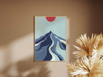 Blue Mountain River Abstract Poster