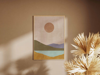 Earth Tone Layered Hills Poster