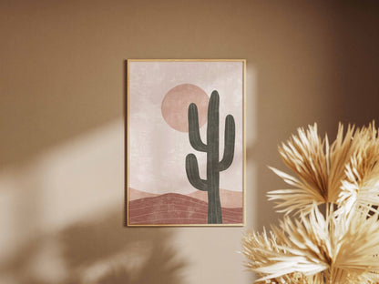 Blush Desert Cactus Poster