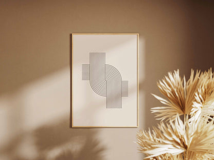 Grey Offset Step Lines Poster