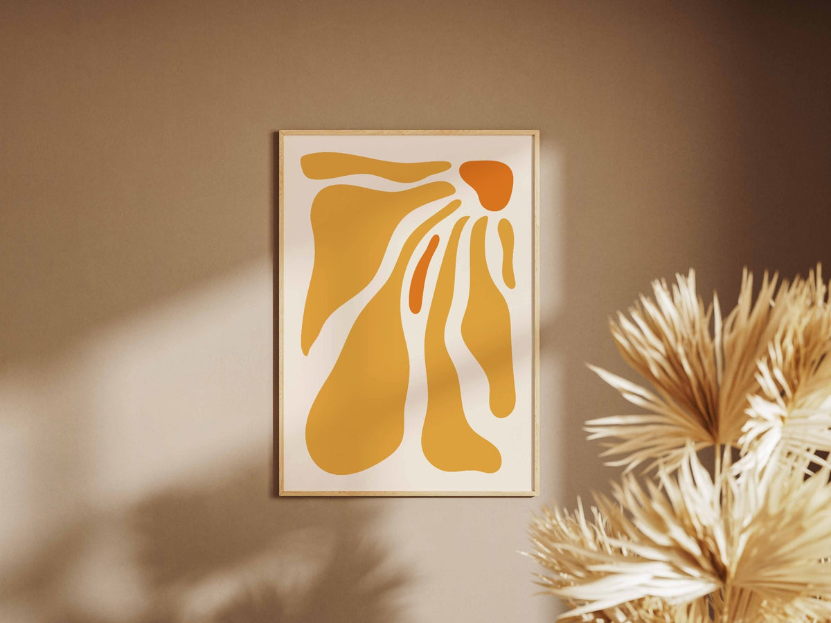 Mustard Sweeping Bloom Abstract Poster
