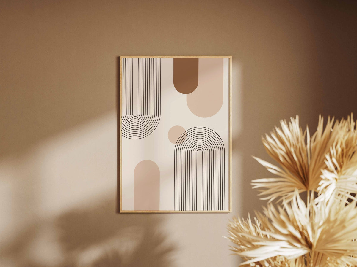 Terracotta Neutral Column Abstract Poster