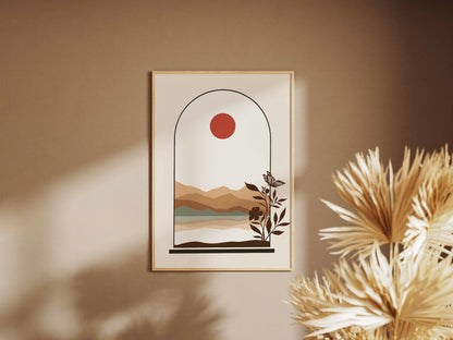 Cream Arch Desert Branch Poster