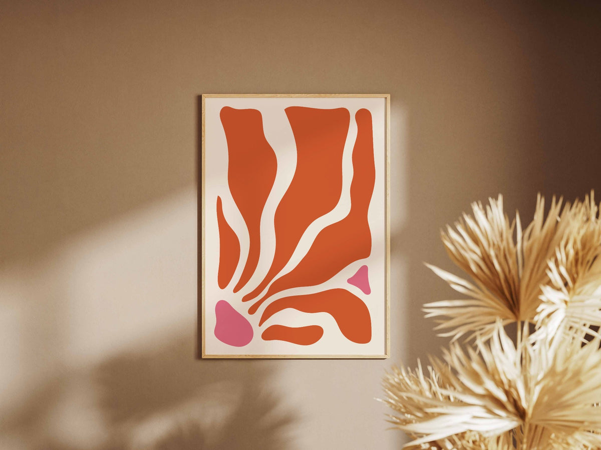 Orange Flowing Petal Abstract Poster