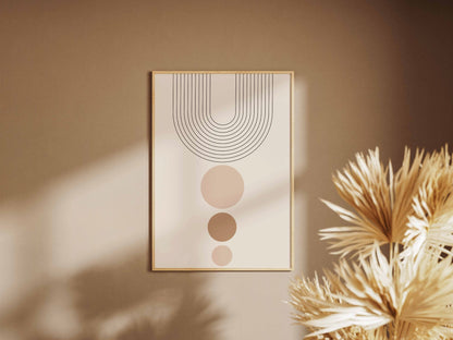Taupe Circle Column Balance Poster
