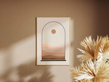 Minimal Arch Desert Horizon Poster