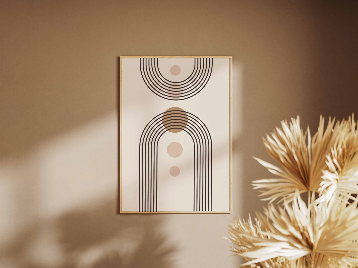 Taupe Mirrored Arch Medallion Poster