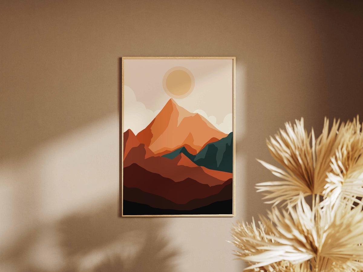 Orange Mountain Layers Poster