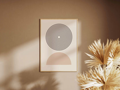 Grey Concentric Circle Balance Poster