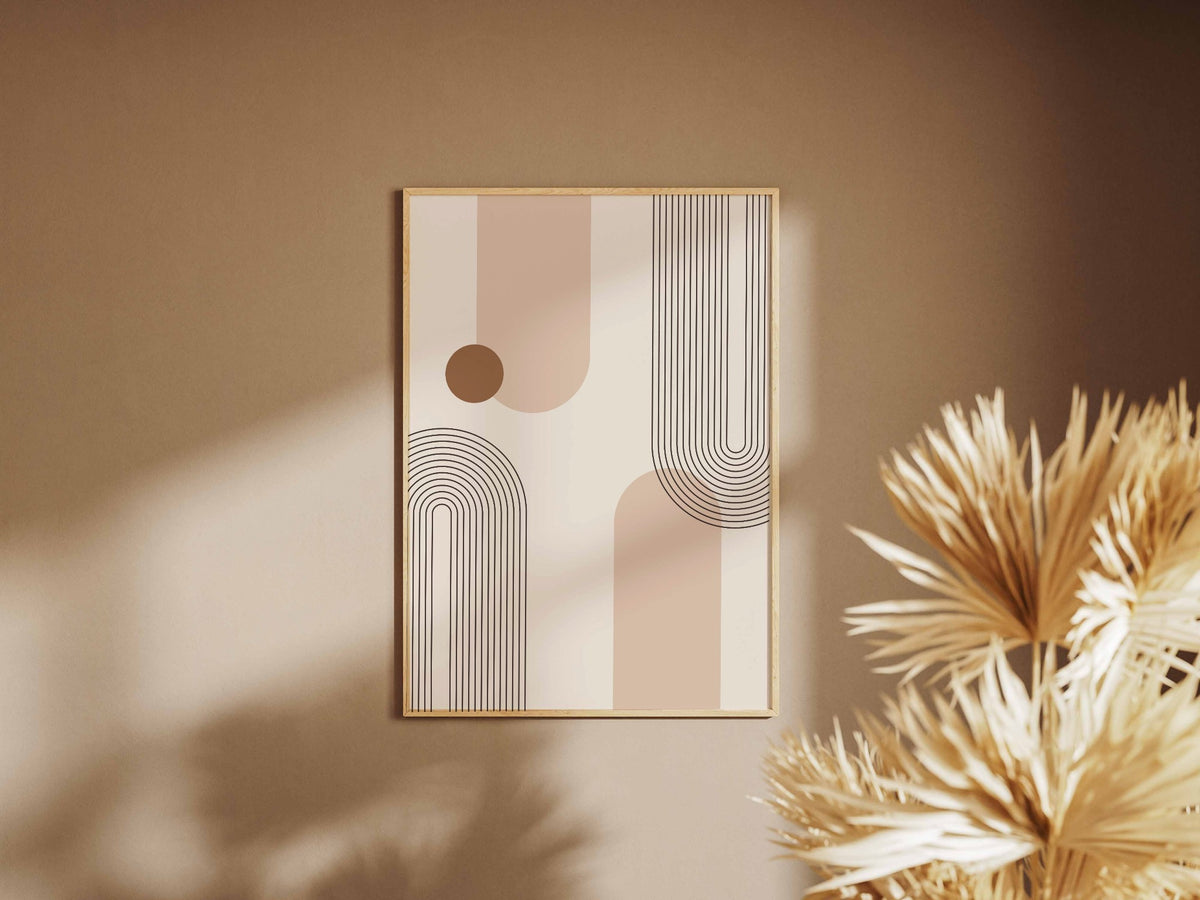 Taupe Peach Modular Columns Poster