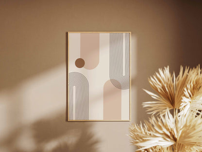 Taupe Peach Modular Columns Poster