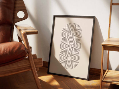 Grey Vertical Knot Abstract Poster