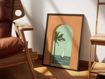 Terracotta Palm Arch Poster