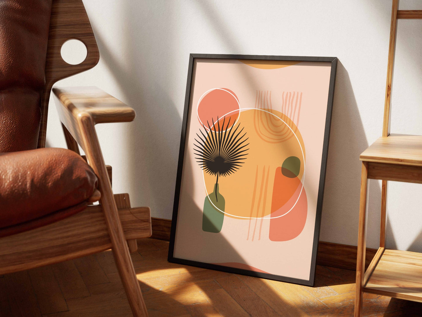 Peach Green Organic Circle Balance Poster