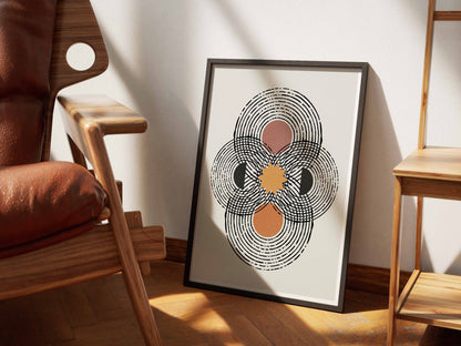 Grey Layered Rosette Poster