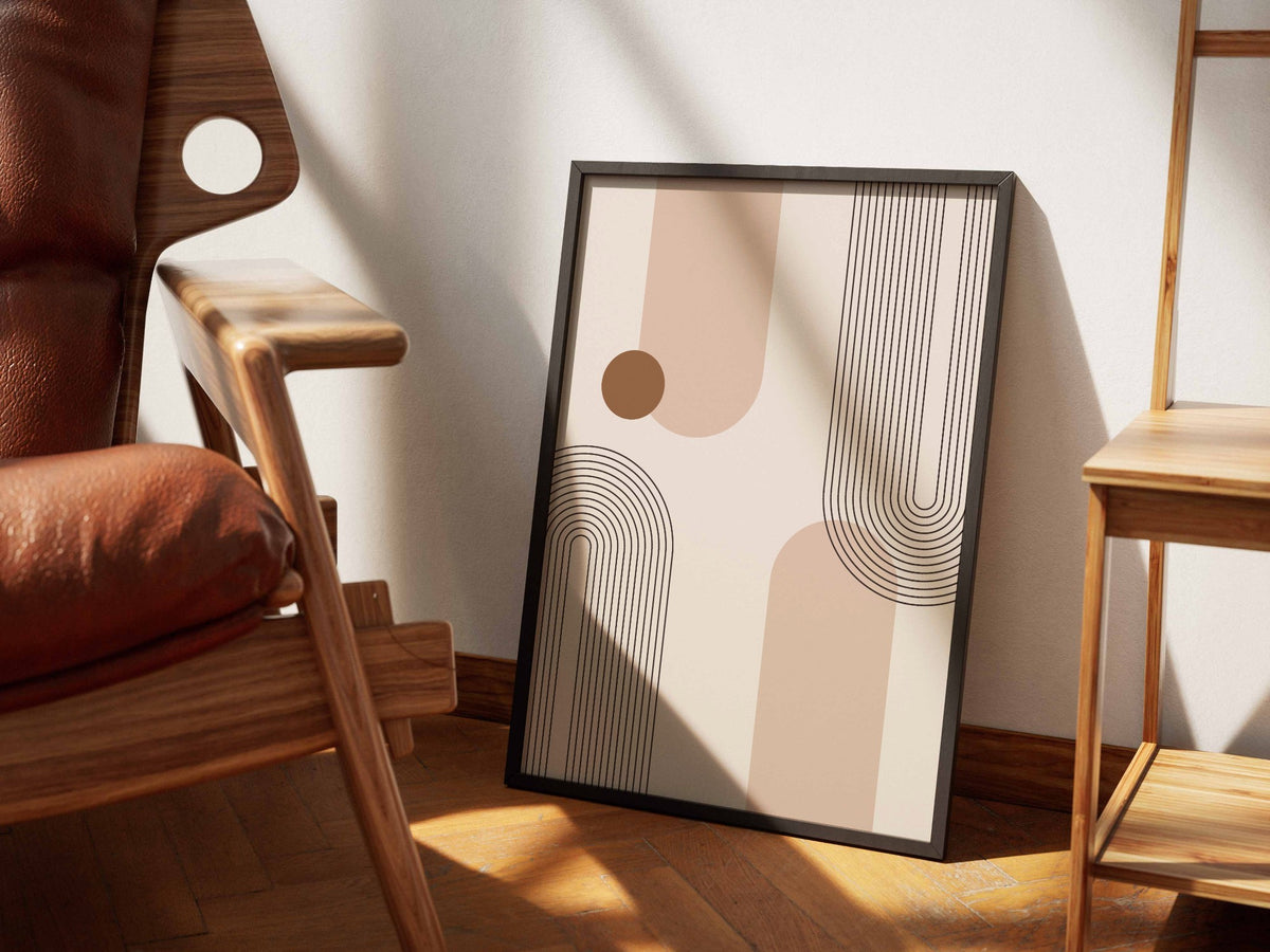Taupe Peach Modular Columns Poster