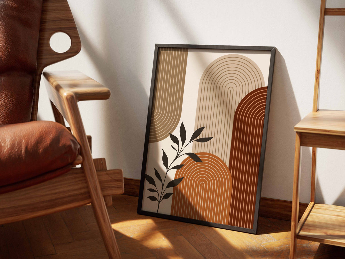 Brown Botanical Corner Arch Poster