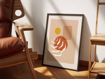 Orange Linear Swirl Organic Abstract Poster