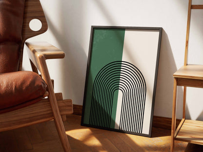 Forest Green Layered Circle Poster
