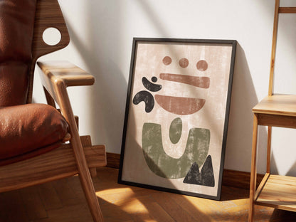 Brown Black Scattered Organic Forms Poster