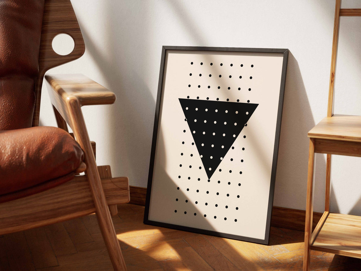 Black Dotted Triangle Graphic Poster