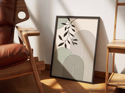 Sage Botanical Minimal Arch Poster