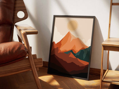 Orange Mountain Layers Poster