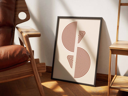 Blush Mirrored Curves Abstract Poster