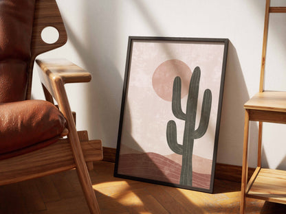 Blush Desert Cactus Poster
