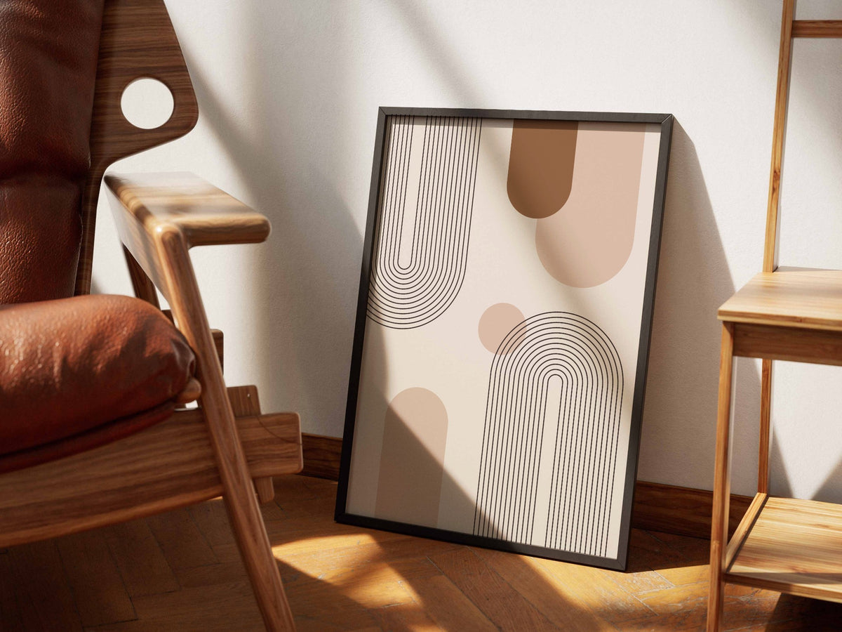 Terracotta Neutral Column Abstract Poster