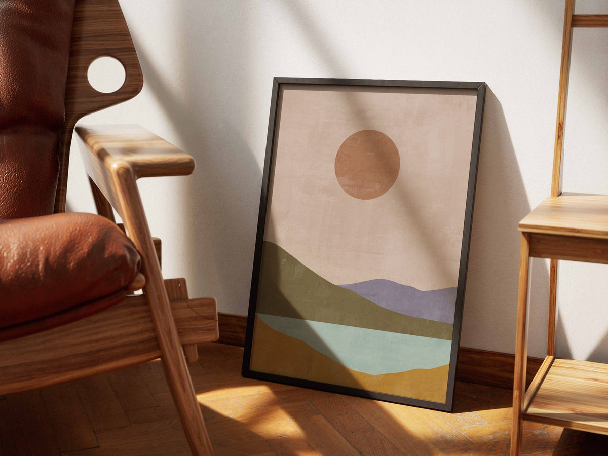 Earth Tone Layered Hills Poster