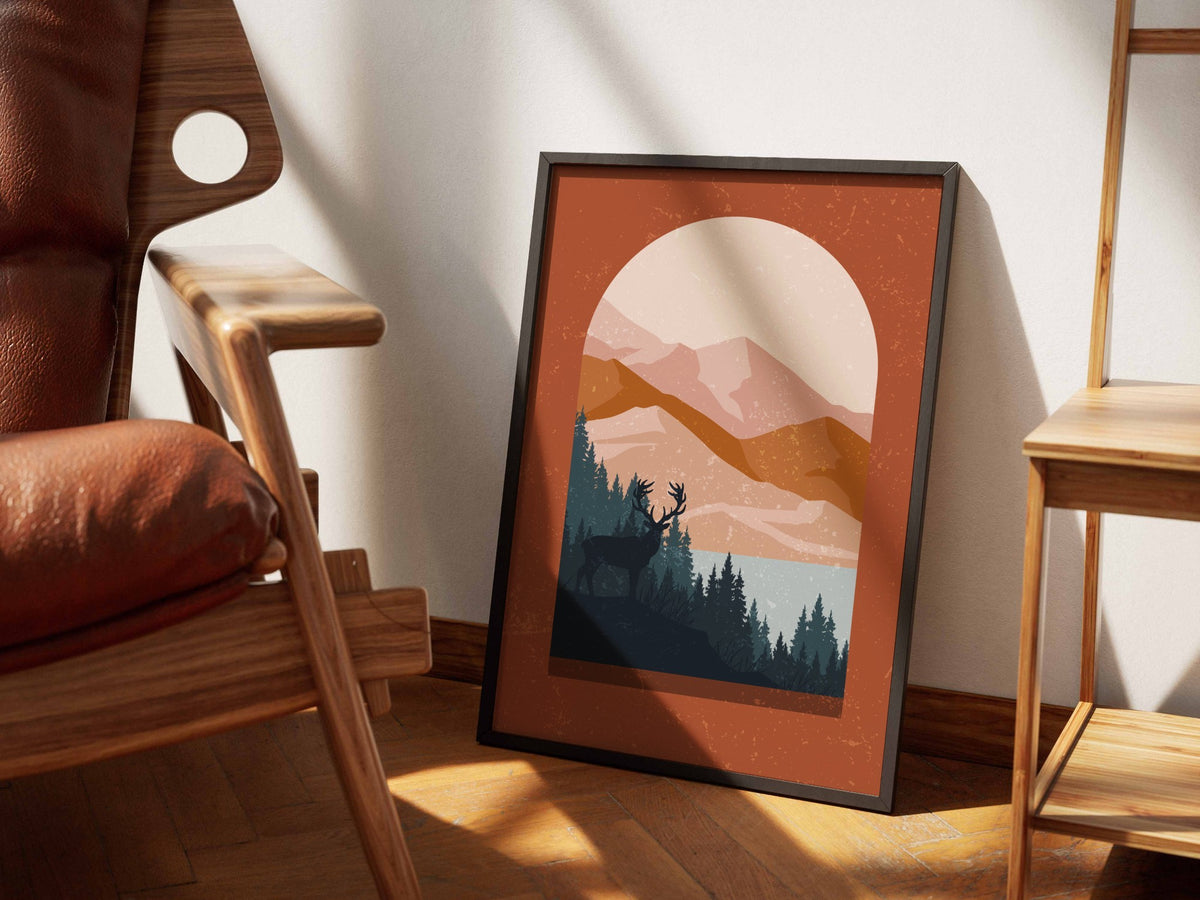 Terracotta Arch Mountain View Poster