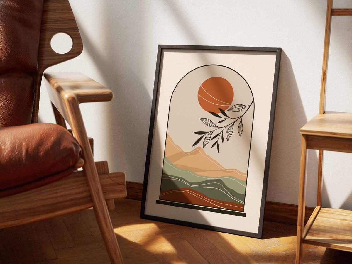Rust Sun Botanical Arch Poster