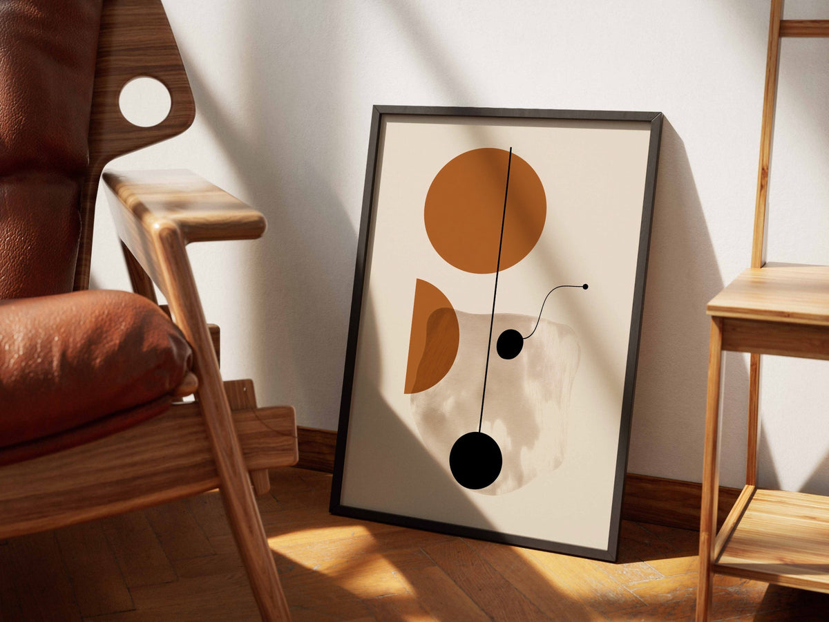 Ochre Dot and Curve Poster