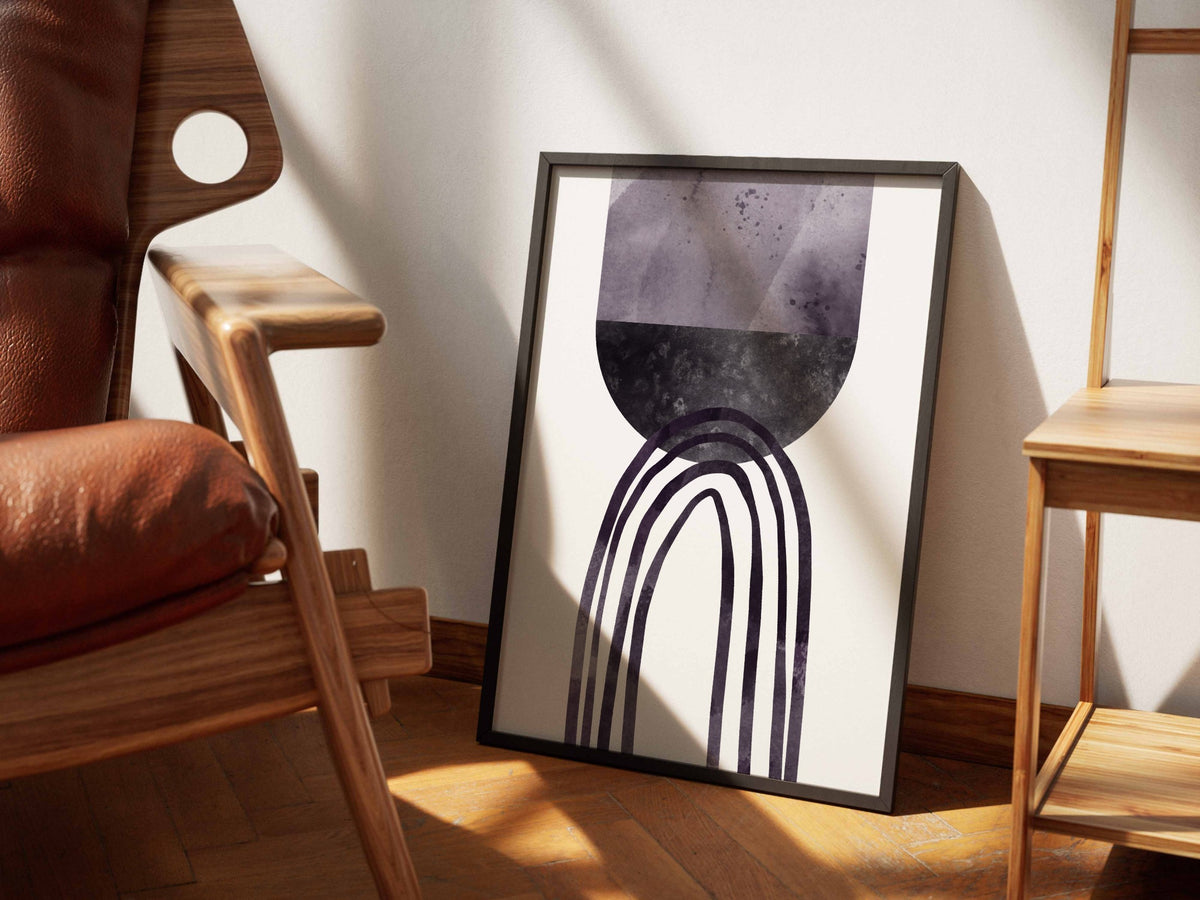 Charcoal Arc and Orb Poster